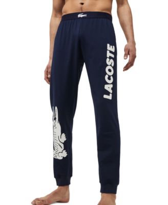 Lacoste Men's Crocodile Print Stretch Cotton Pajama Pants - Navy MEDIUM