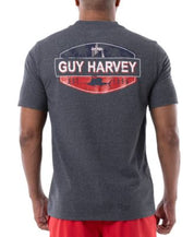 Guy Harvey Mens Threadcycled Logo Graphic Short Sleeve T Shirt Charcoal Small
