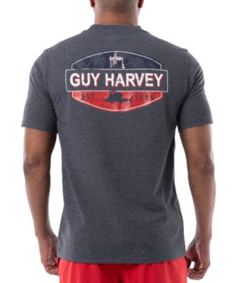 Guy Harvey Mens Threadcycled Logo Graphic Short Sleeve T Shirt Charcoal Small
