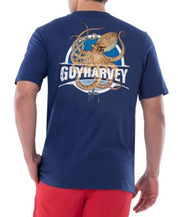 Guy Harvey Men's Blue Xl Graphic Cotton Tshirt Med