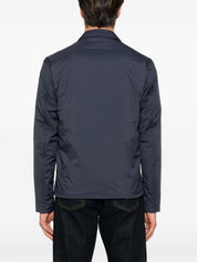 Herno Mens Woven Snap Front Shirt Jacket Size EU 52 US 42 Large Navy Blue
