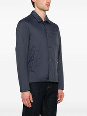 Herno Mens Snap Front Shirt Jacket Size EU 52 US 42 Large Navy Blue