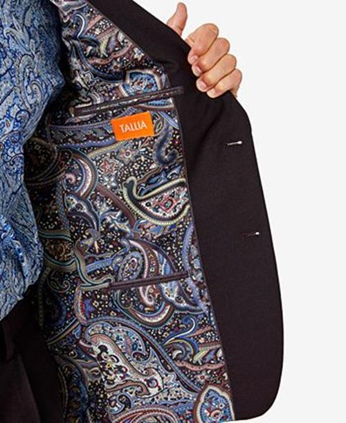 Tallia Mens Classic Fit Wool Suit Jacket Burgundy Red  40S