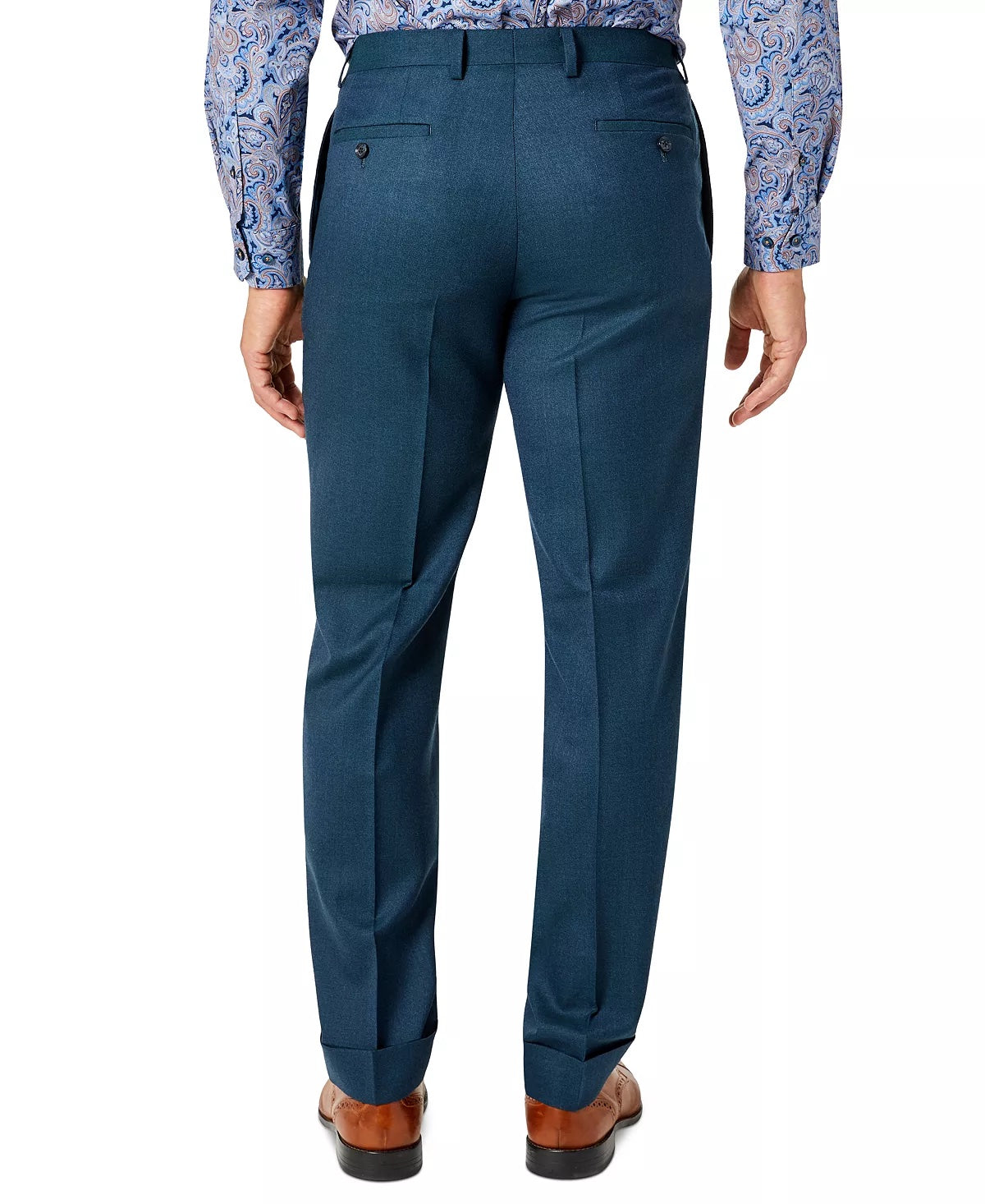 Tallia Mens Classic Fit Wool Dress Pants Dark Teal Blue 30 x 30