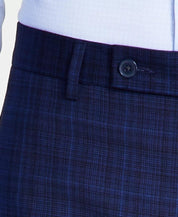 Calvin Klein Mens Slim Fit Plaid Performance Dress Pants Blue 36 x 34