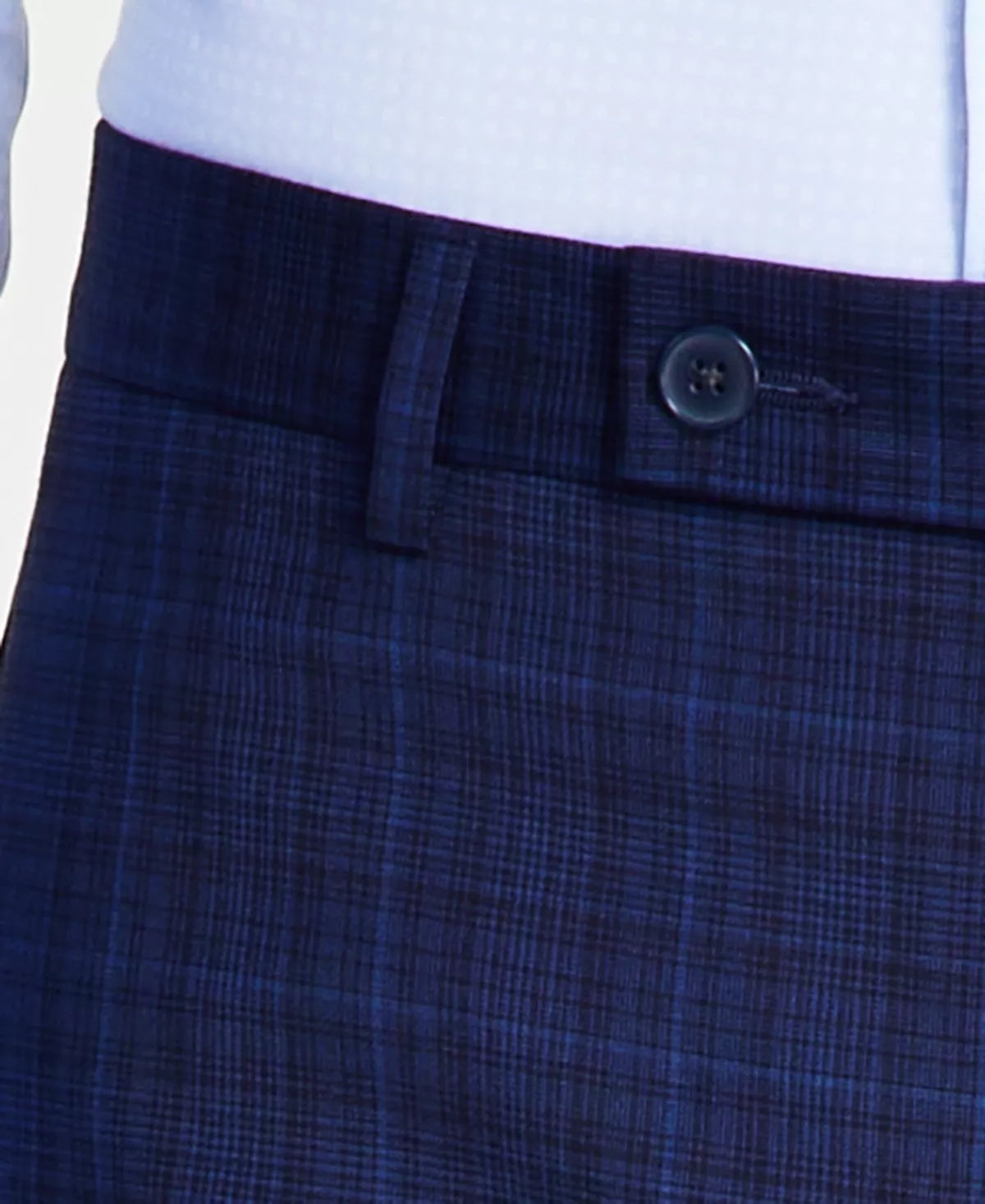 Calvin Klein Mens Slim Fit Plaid Dress Pants Blue 38 x 32