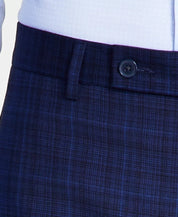 Calvin Klein Men's Slim-Fit Plaid Dress Pants Blue 38 x 32