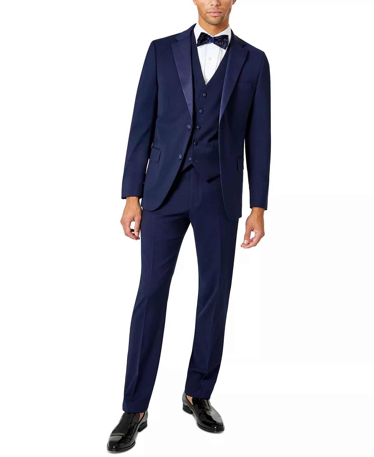 Tommy Hilfiger Mens Modern fit Wool Tuxedo Jacket Blazer 46 R Navy Blue Solid