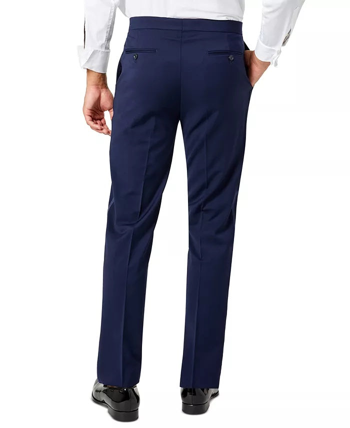 Tommy Hilfiger Mens Modern fit Wool Tuxedo Pants 50 / 32 Blue Solid