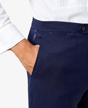 Tommy Hilfiger Mens Modern fit Wool Tuxedo Pants 50 / 32 Blue Solid