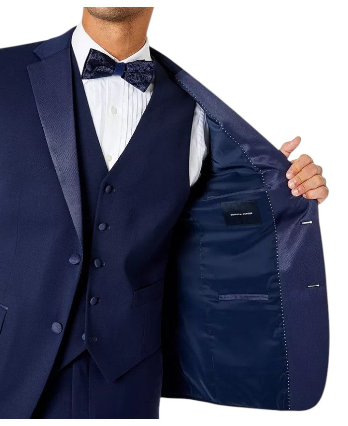 Tommy Hilfiger Mens Modern fit Wool Tuxedo Jacket Blazer 40 R Navy Blue Solid