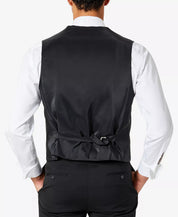 Tommy Hilfiger Mens Modern fit Button-Up Tuxedo Suit Vest XL Black Solid