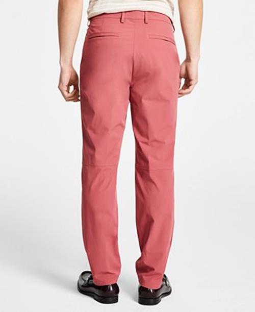 CALVIN KLEIN Men's Slim-Fit Red Solid Dress Pants 36 x 30