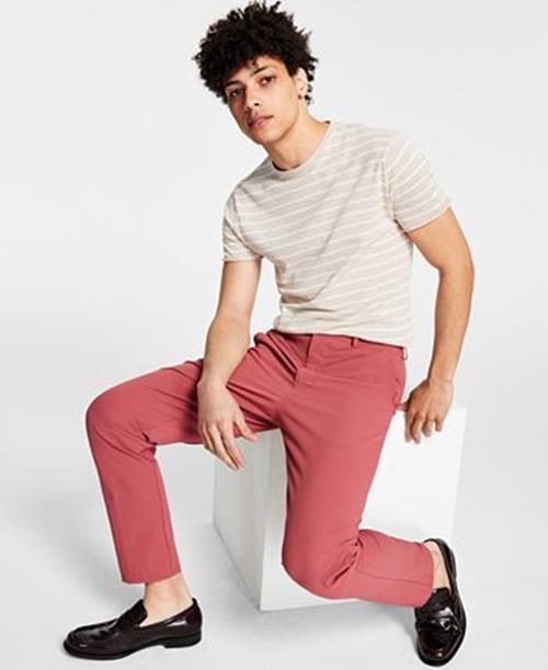 Calvin Klein Men's Slim Fit Tech Red Dress Pants - 36 x 32