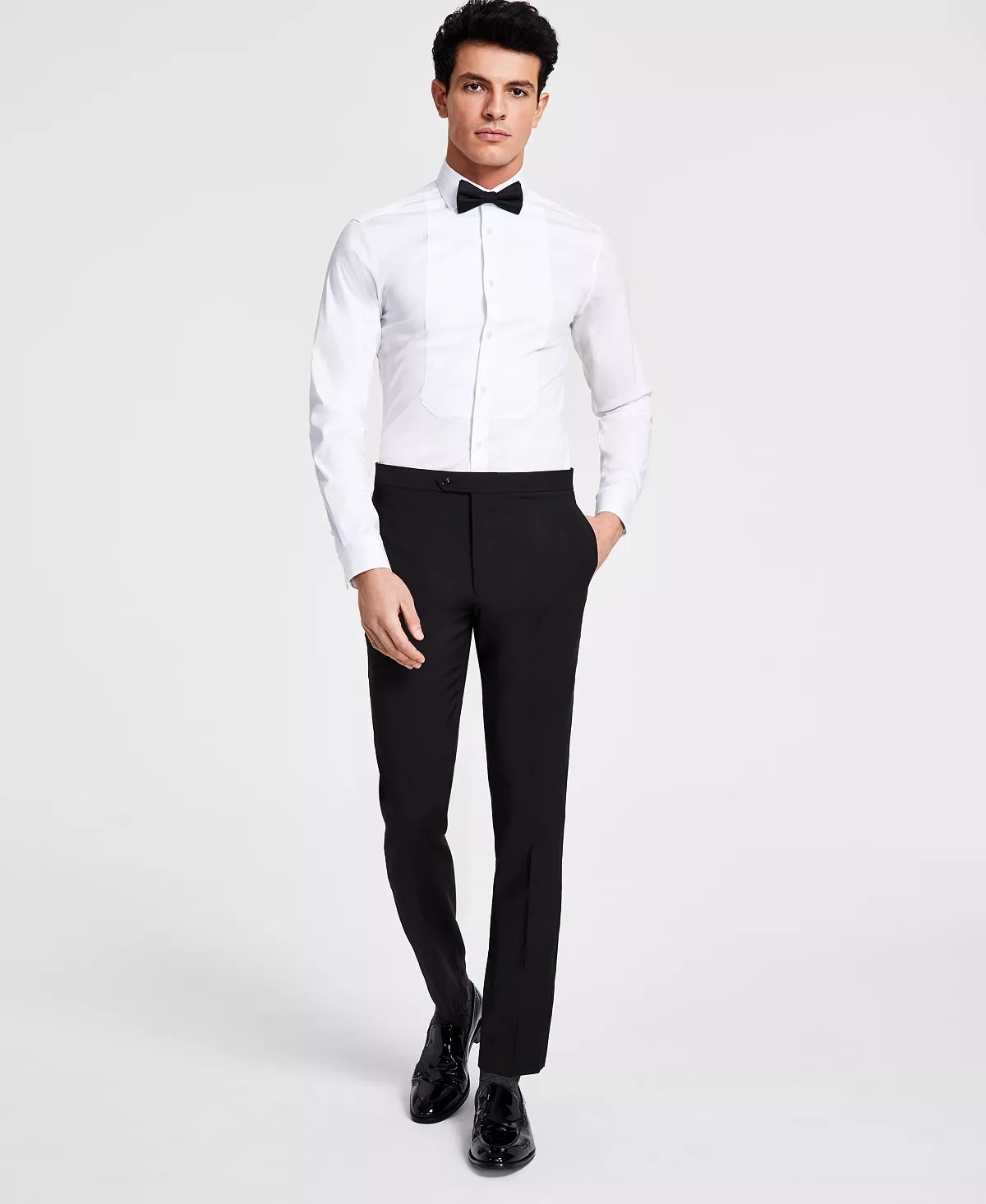 Calvin Klein Mens Skinny fit Dress Pants 33 / 32 Black Solid