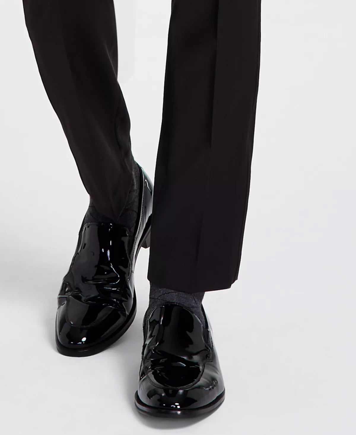 Calvin Klein Mens Skinny fit Tuxedo Dress Pants 32 / 30 Black Solid