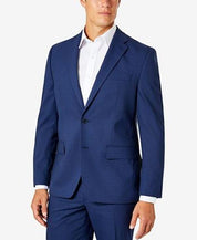 Van Heusen Mens Classic Fit Suit Jacket 38 Short Navy Blue Plaid TLON2VMX0080