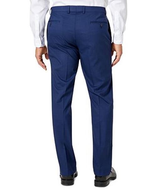 Van Heusen Mens Classic fit 2 Piece Suit 40 R / 33 Waist Blue Plaid Stretch