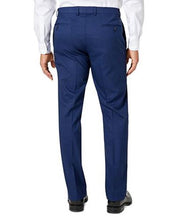 Van Heusen Mens Classic fit 2 Piece Suit 38 R / 31 Waist Navy Blue Plaid Stretch