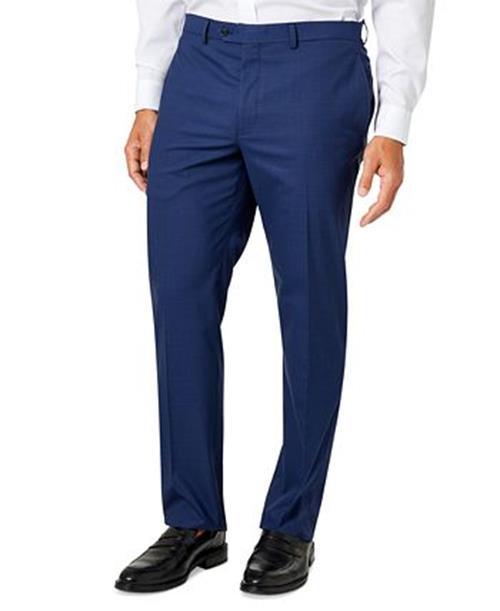 Van Heusen Mens Classic fit 2 Piece Suit 40 R / 33 Waist Blue Plaid Stretch