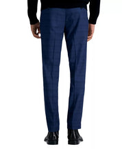 Kenneth Cole Mens Slim fit Dress Pants 36 / 32 Navy Blue Plaid Stretch