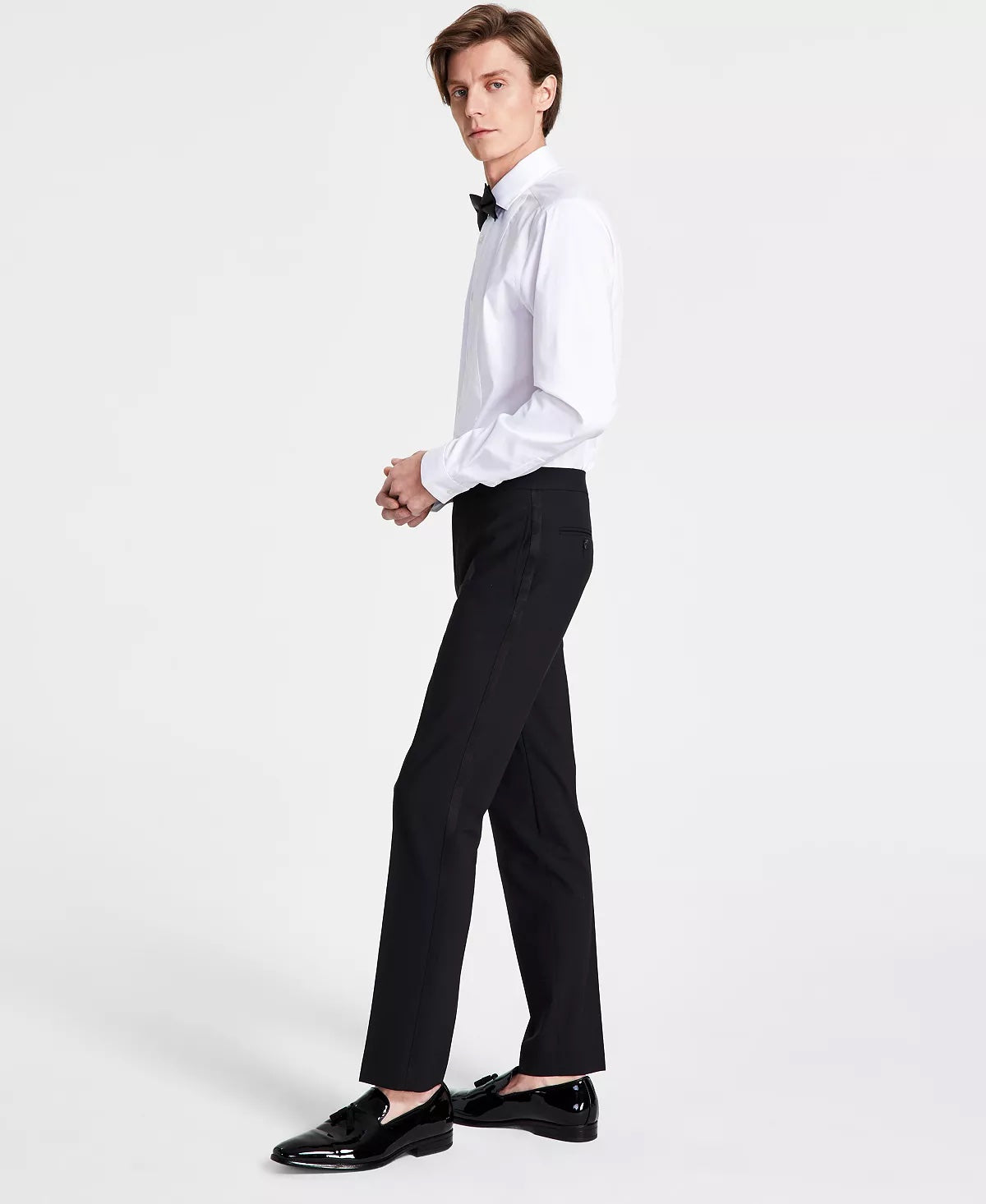 Bar Iii Mens Slim fit Tuxedo Pants 36 / 30 Black Solid