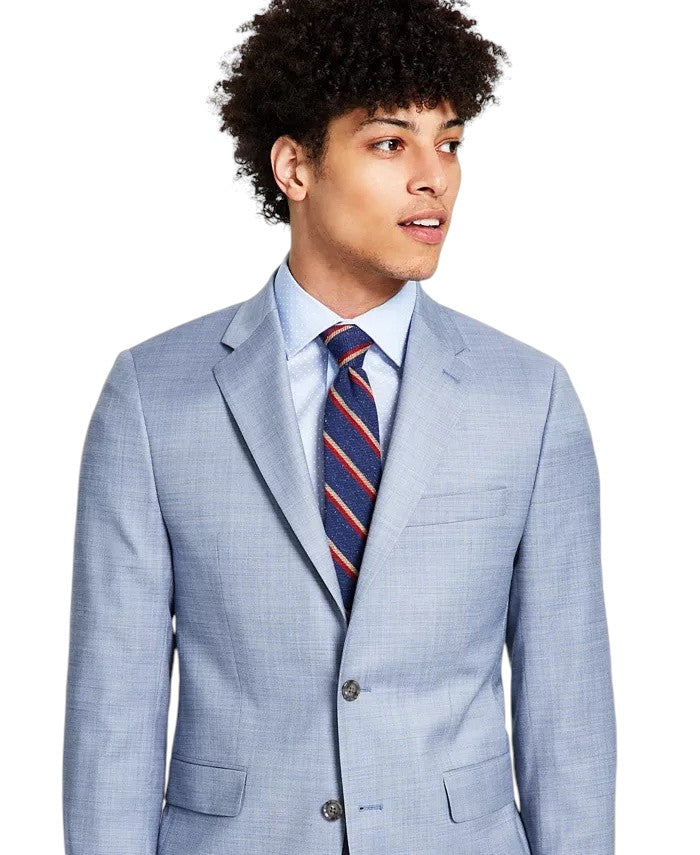 Calvin Klein Mens Skinny fit Suit Jacket Blazer 36 S Light Blue Solid Stretch