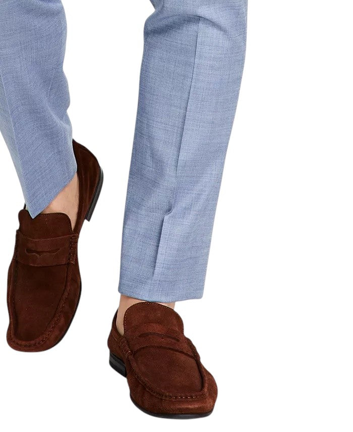 Calvin Klein Mens Skinny fit Dress Pants 30 / 30 Light Blue Solid Stretch Wool