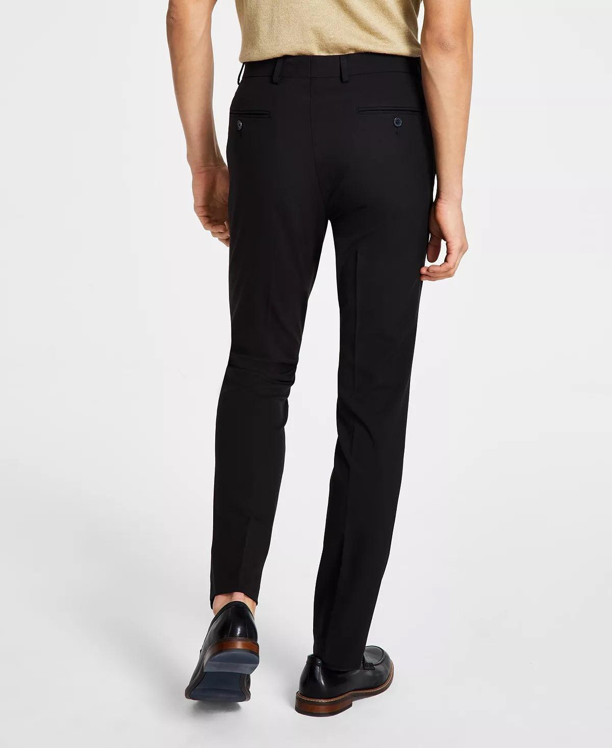 Calvin Klein Mens Skinny fit Dress Pants 32 / 29 Black Solid