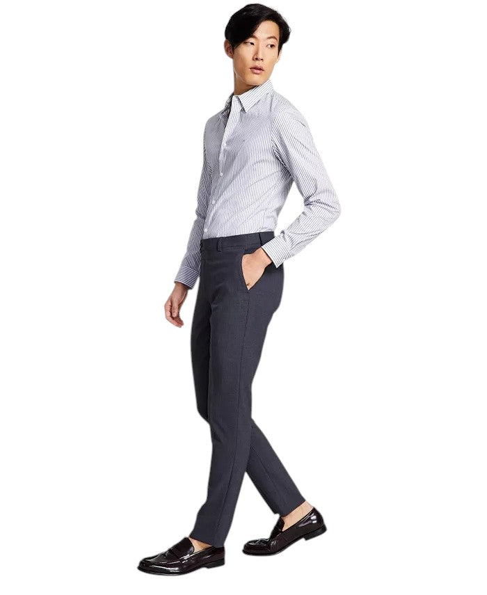 Calvin Klein Mens Skinny fit Dress Pants 34 / 29 Dark Gray Solid
