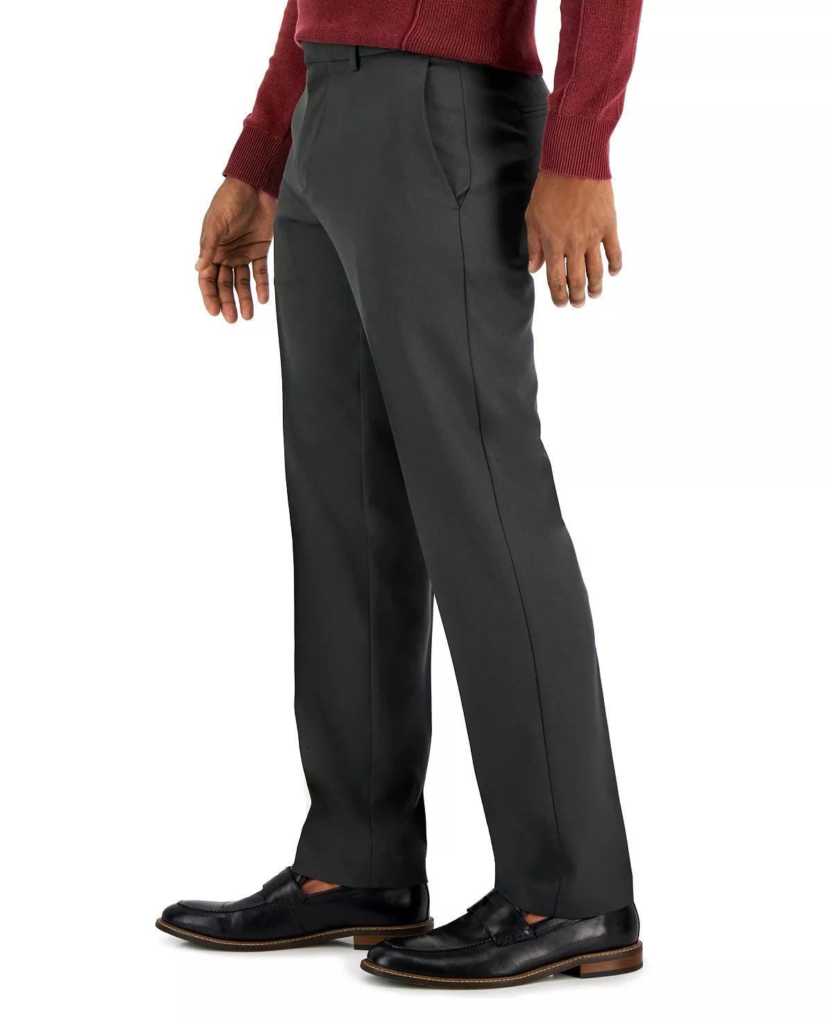 Perry Ellis Mens Modern fit Dress Pants 32 / 32 Charcoal Grey Solid Stretch