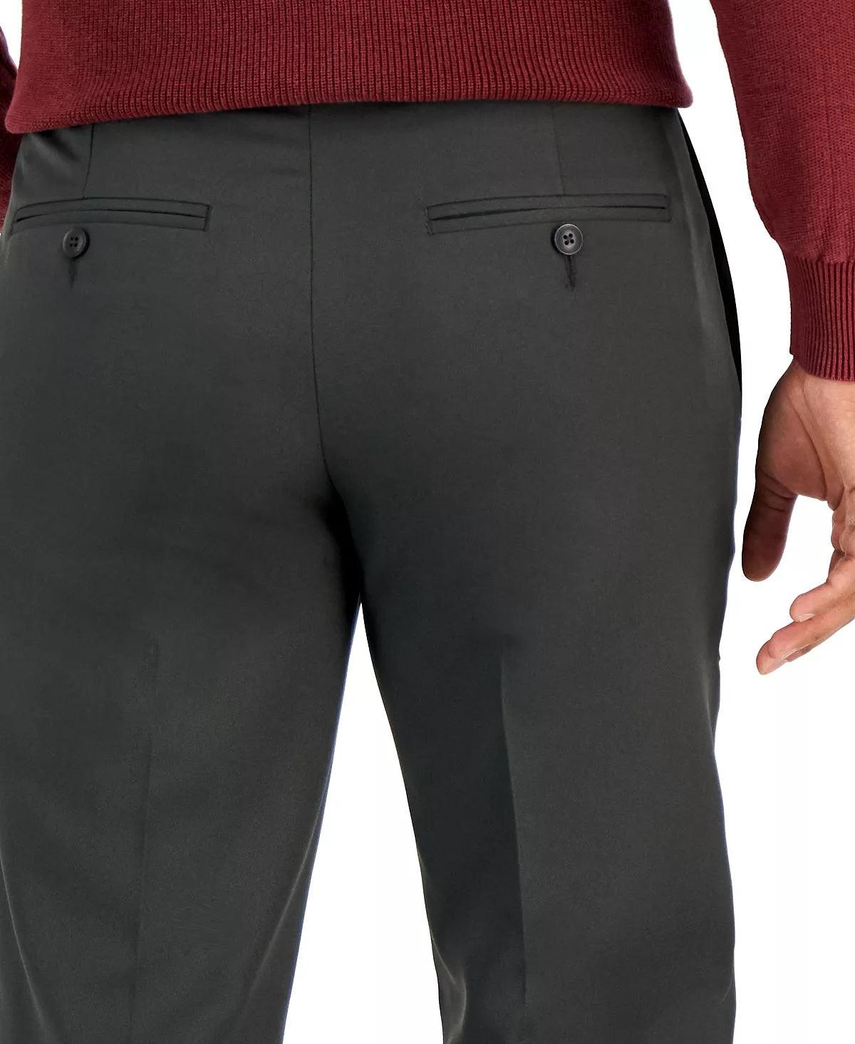 Perry Ellis Mens Modern fit Dress Pants 38 / 32 Charcoal Grey Solid Stretch