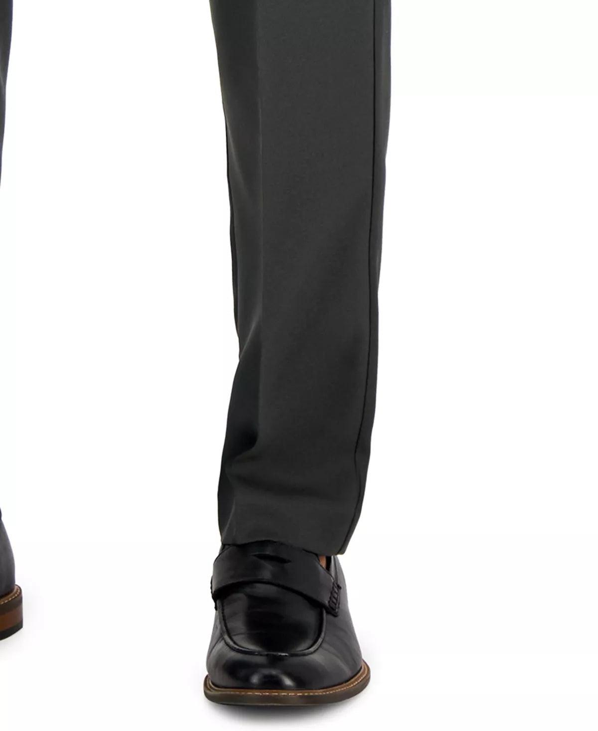 Perry Ellis Mens Modern fit Dress Pants 36 / 29 Grey Solid Stretch