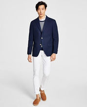 Tommy Hilfiger Mens Modern Fit Weave Sport Coat Blue 36S