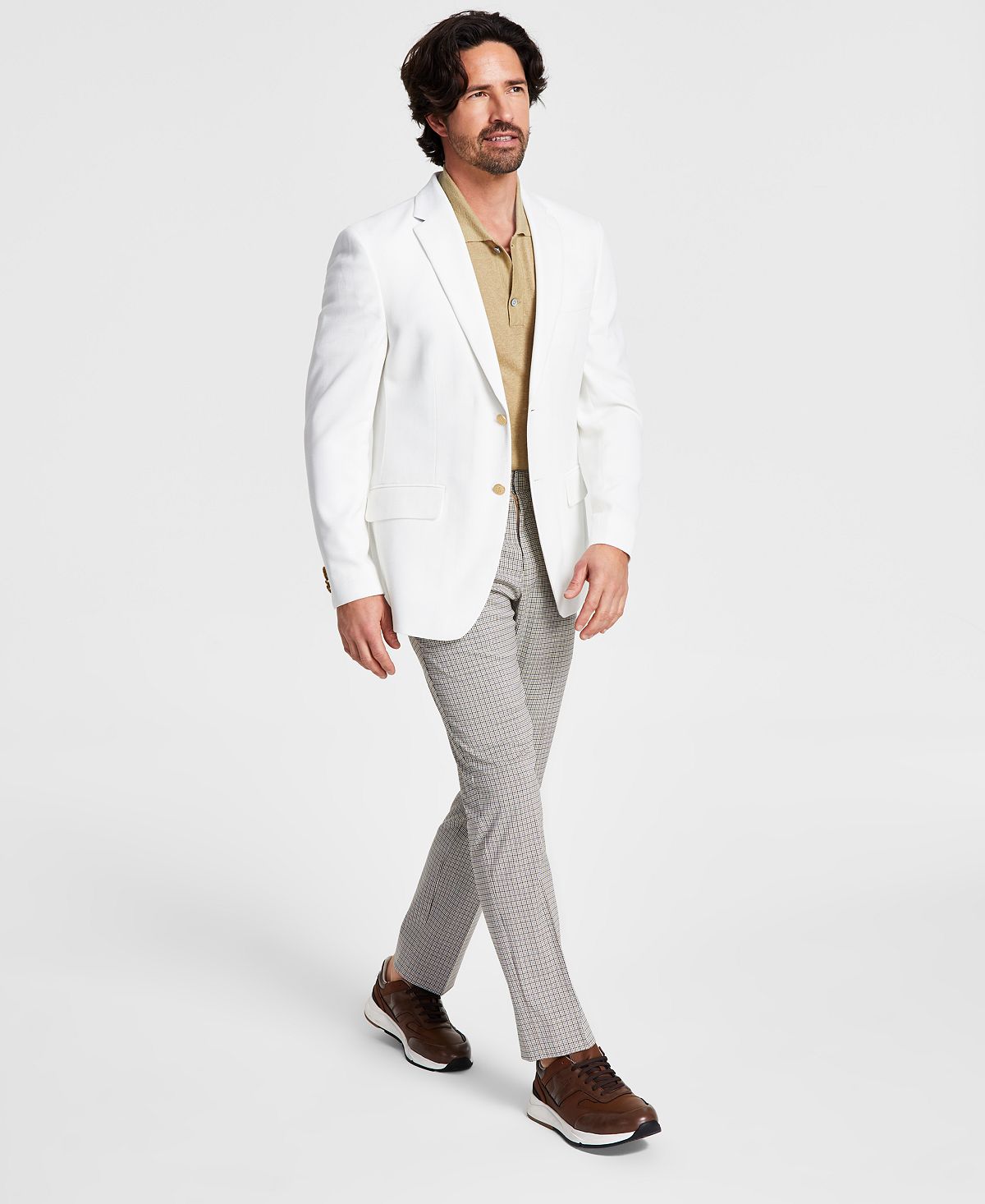 Tommy Hilfiger Men's Modern-Fit White Weave Sport Coat 36R