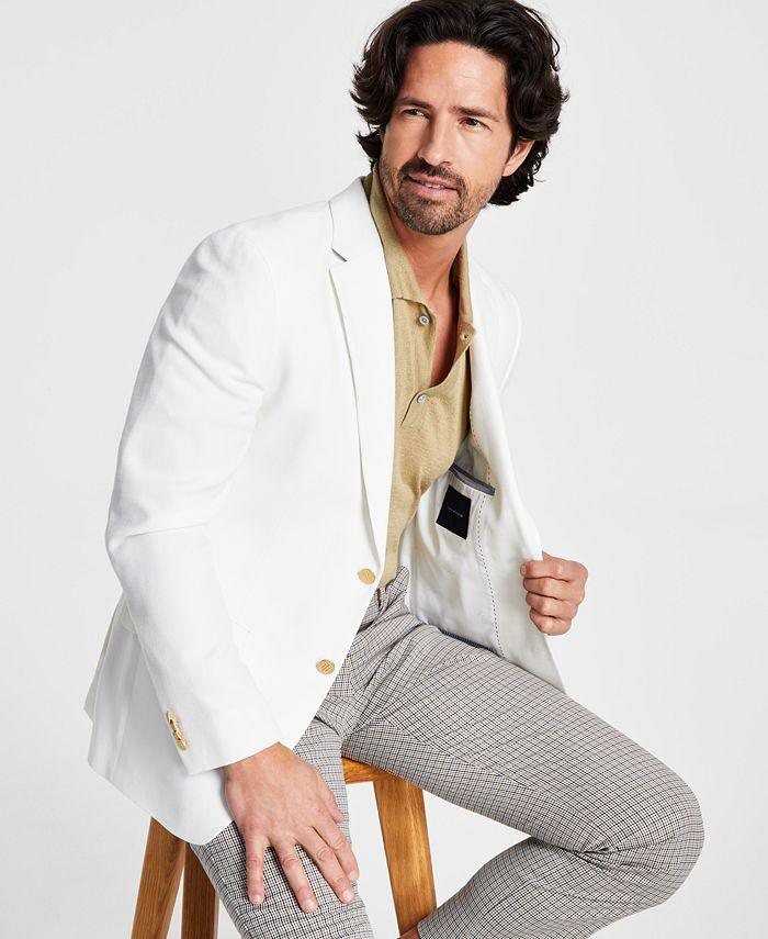 Tommy Hilfiger Men's Modern Fit White Weave Sport Coat 42R