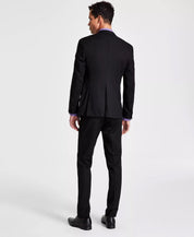 Kenneth Cole Reaction Mens Slim fit 2 Piece Suit 44 L / 37 Waist Black Stretch