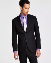 Kenneth Cole Reaction Mens Slim fit 2 Piece Suit 43 L / 36 Waist Black Solid