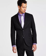 Kenneth Cole Mens Slim fit 2 Piece Suit 44 R / 37 Waist Black Stretch