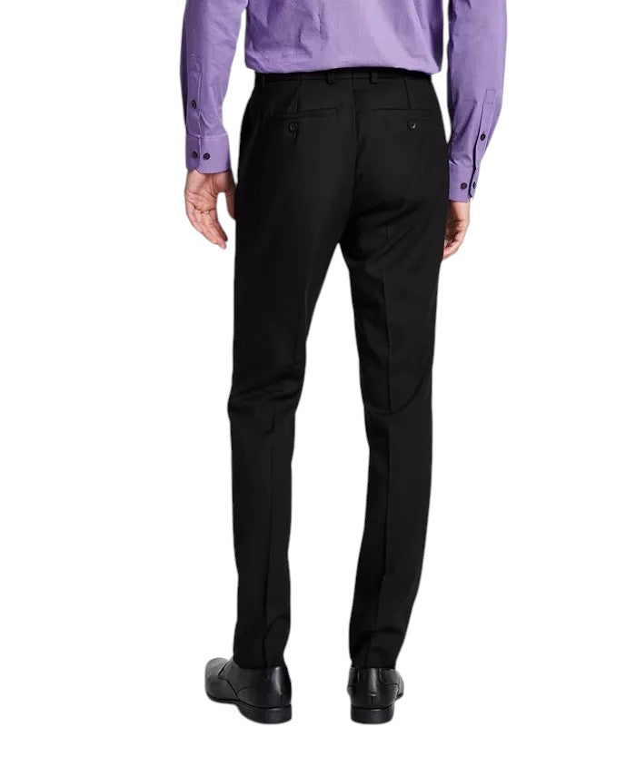 Kenneth Cole Mens Slim fit 2 Piece Suit 36 R / 29 Waist Black Solid