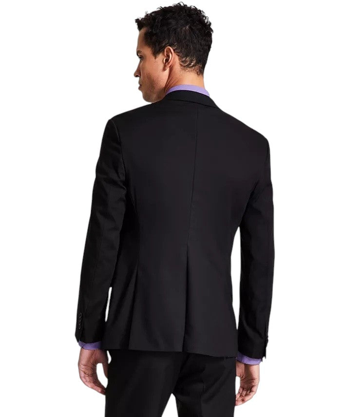 Kenneth Cole Mens Slim fit 2 Piece Suit 38 S / 31 Waist Black Solid