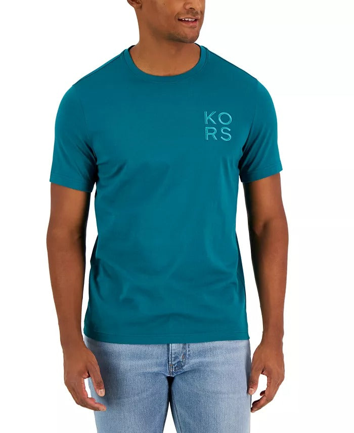 Michael Kors Men's Short-Sleeve Embroidered T Shirt XXL 2XL Green