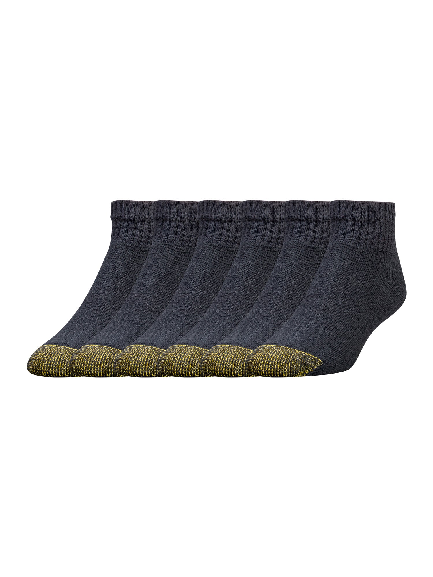GOLD TOE Mens 6 Pack Regular fit Ankle Socks 10-13 Black