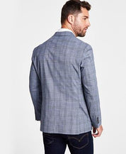 Michael Kors Mens Sport Coat Plaid Grey 46L