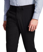Kenneth Cole Mens Slim fit Dress Pants 38 / 30 Black Solid Stretch
