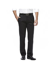 Haggar Mens Straight fit Dress Pants 34 / 30 Black Solid Stretch