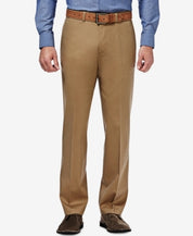 Haggar Mens Straight fit Cotton Chinos 36 / 30 Beige Solid