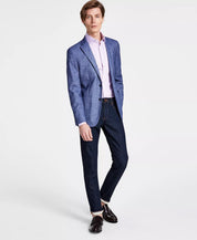 Calvin Klein Mens Slim fit Sport Coat Blazer 40 R Blue Solid Stretch