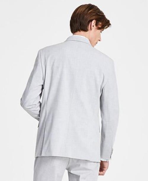 Kenneth Cole Reaction Mens Slim-Fit Suit Silver 44 R / 35 X 32