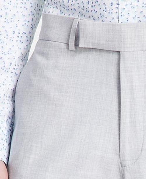 Kenneth Cole Mens Slim fit 2 Piece Suit 42 L / 35 Waist Light Grey Solid Stretch